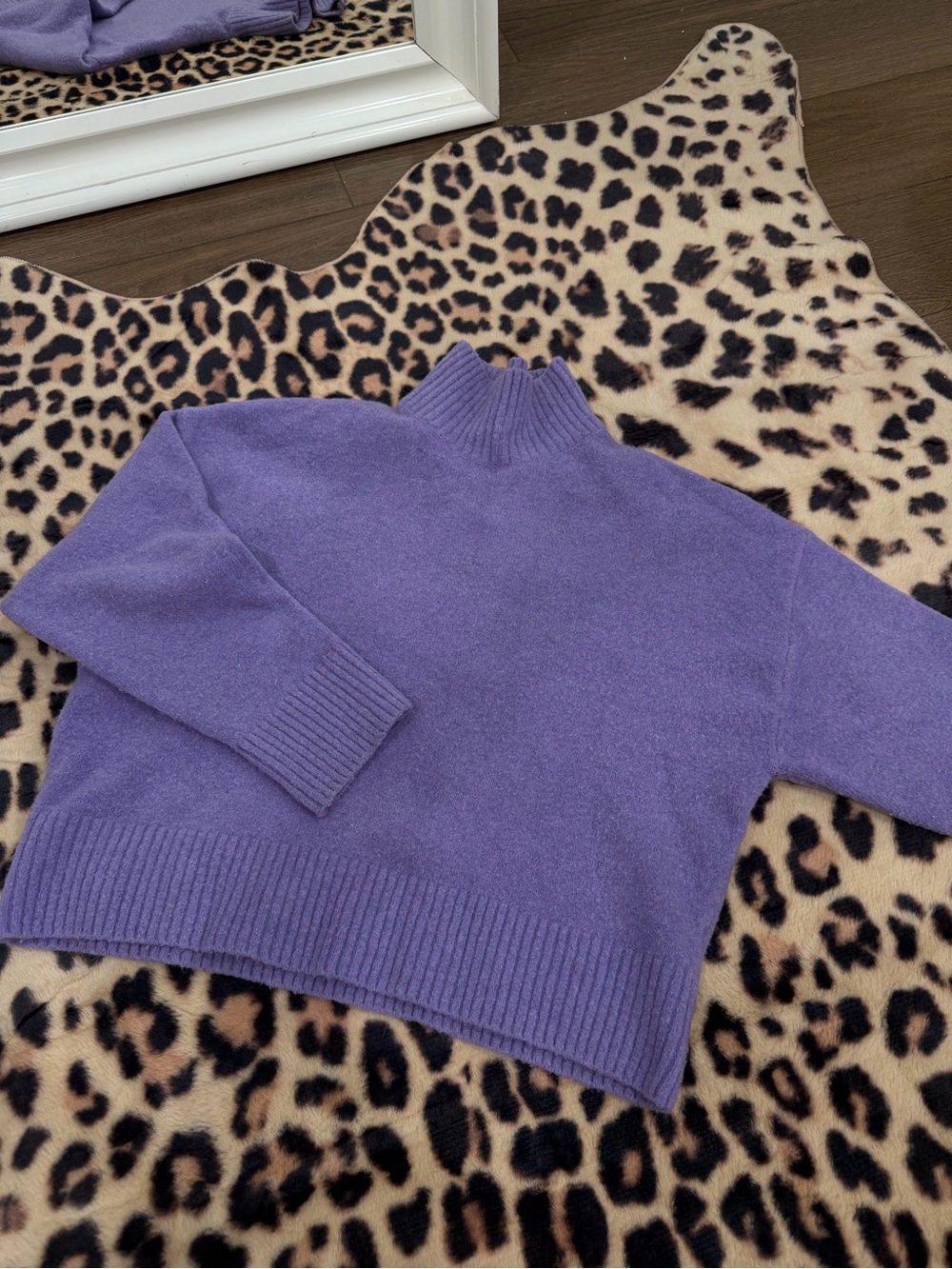 Zara Lavender Mock Neck Sweater